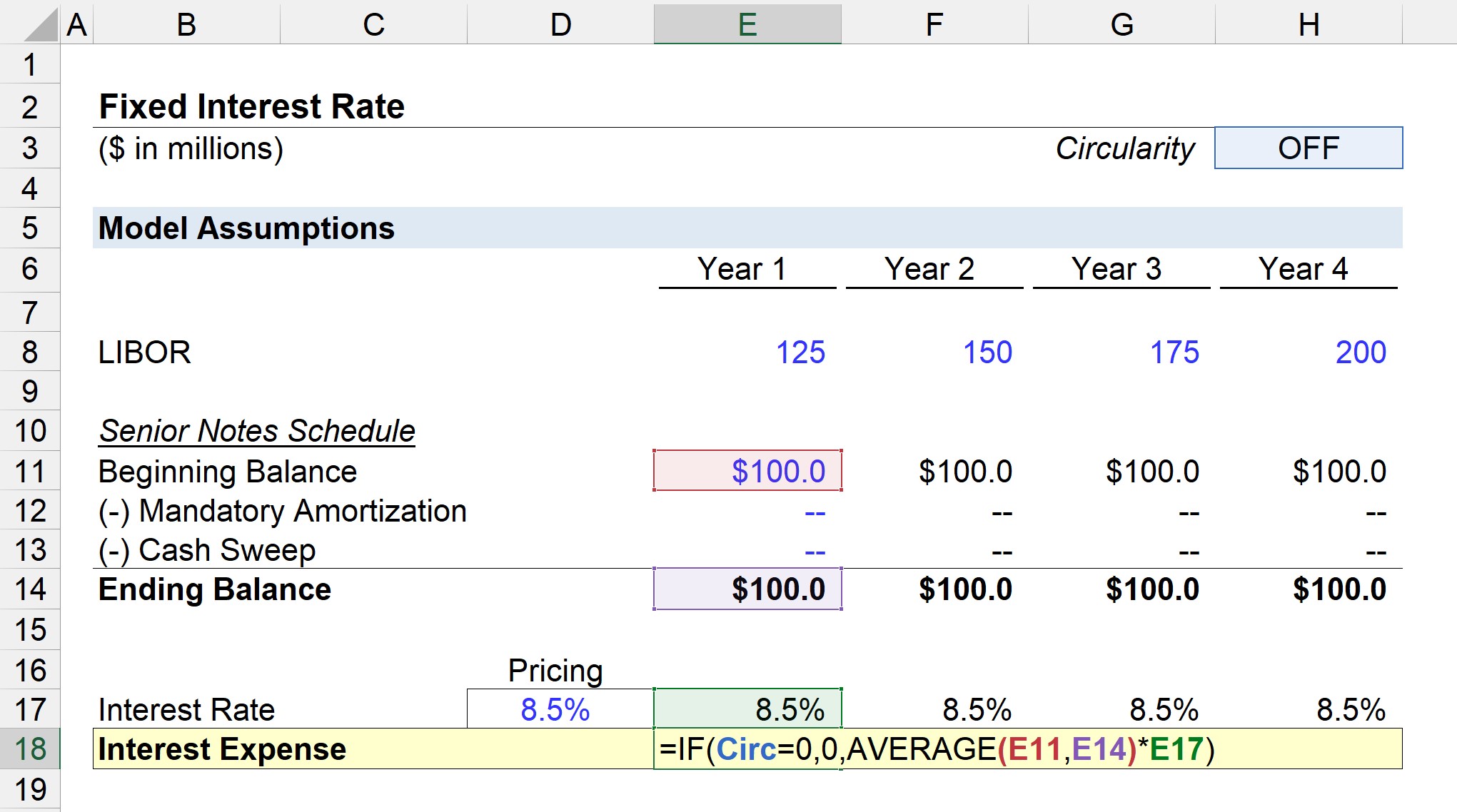 Fixed Interest Rate Formula