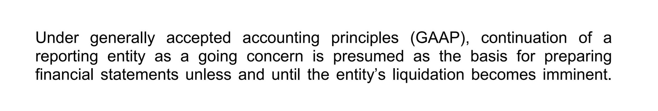 Going Concern FASB