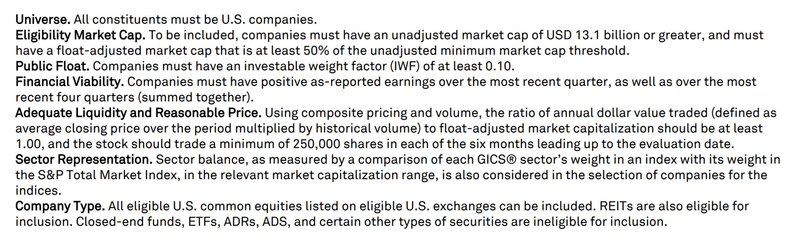 S&P Criteria