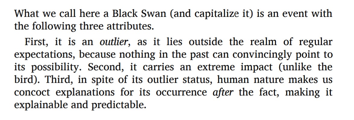 Taleb Black Swan Description