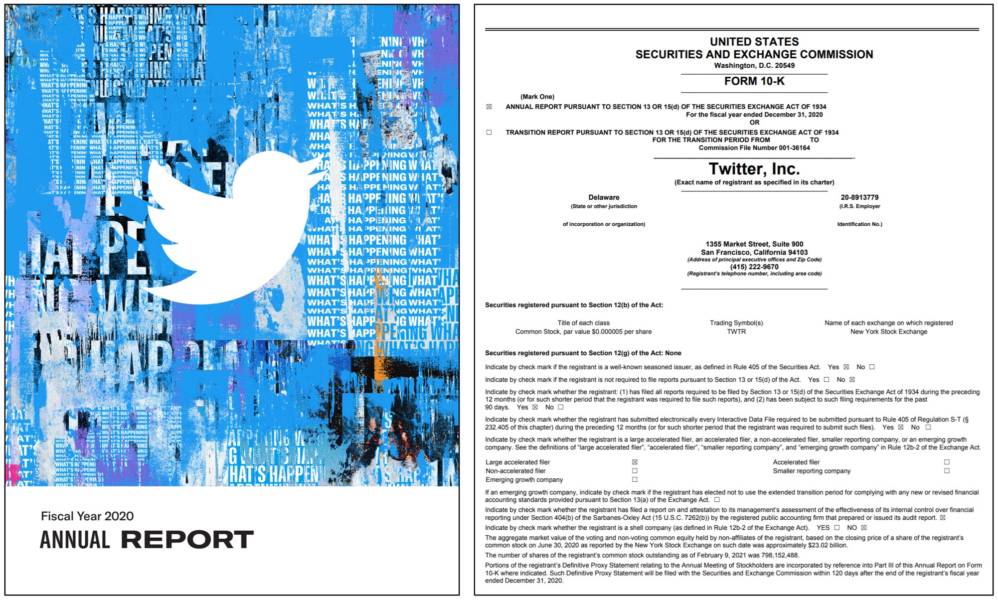 Twitter Annual Report vs 10K