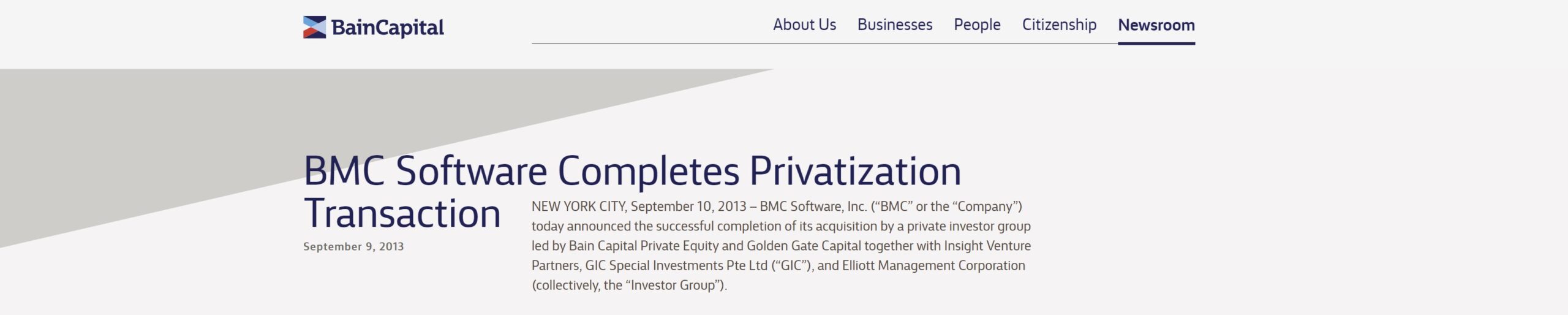 Bain Capital BMC Buyout